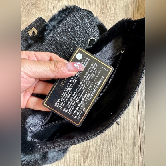 Chanel Black Fantasy Fur and Tweed Classic Flap Bag - Picture 5 of 10